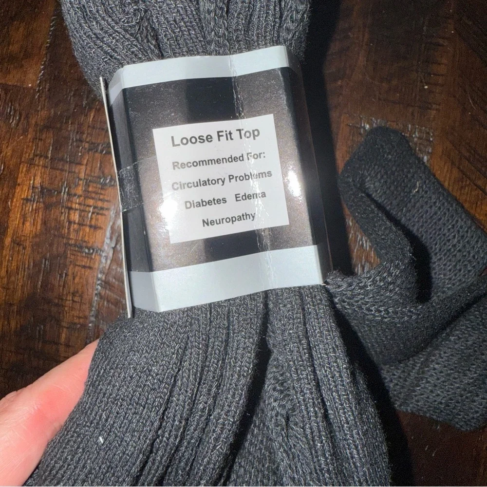 Diabetic Socks Diabetes Edema Circulatory Sz 10-13 Crew Black 3 Pairs set Unisex